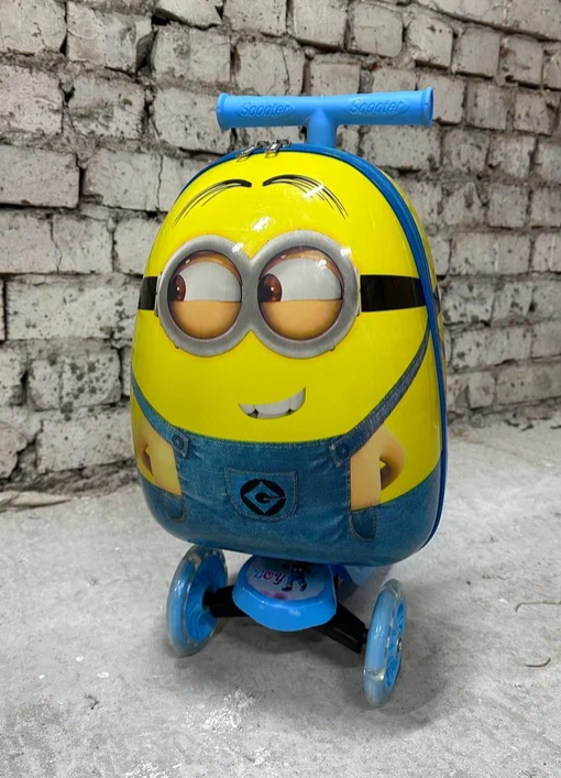 Детский чемодан-самокат "Миньон"
